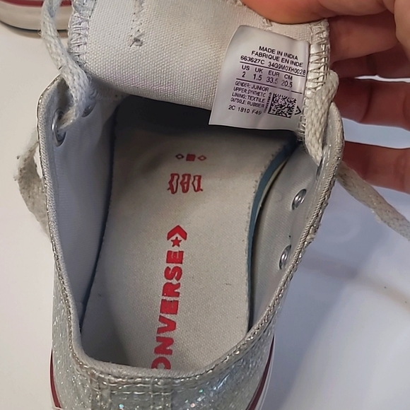 Converse Chuck Taylor All Star Ox Kids Shoes Mouse/Enamel Red/White Sz us2 - Picture 3 of 6